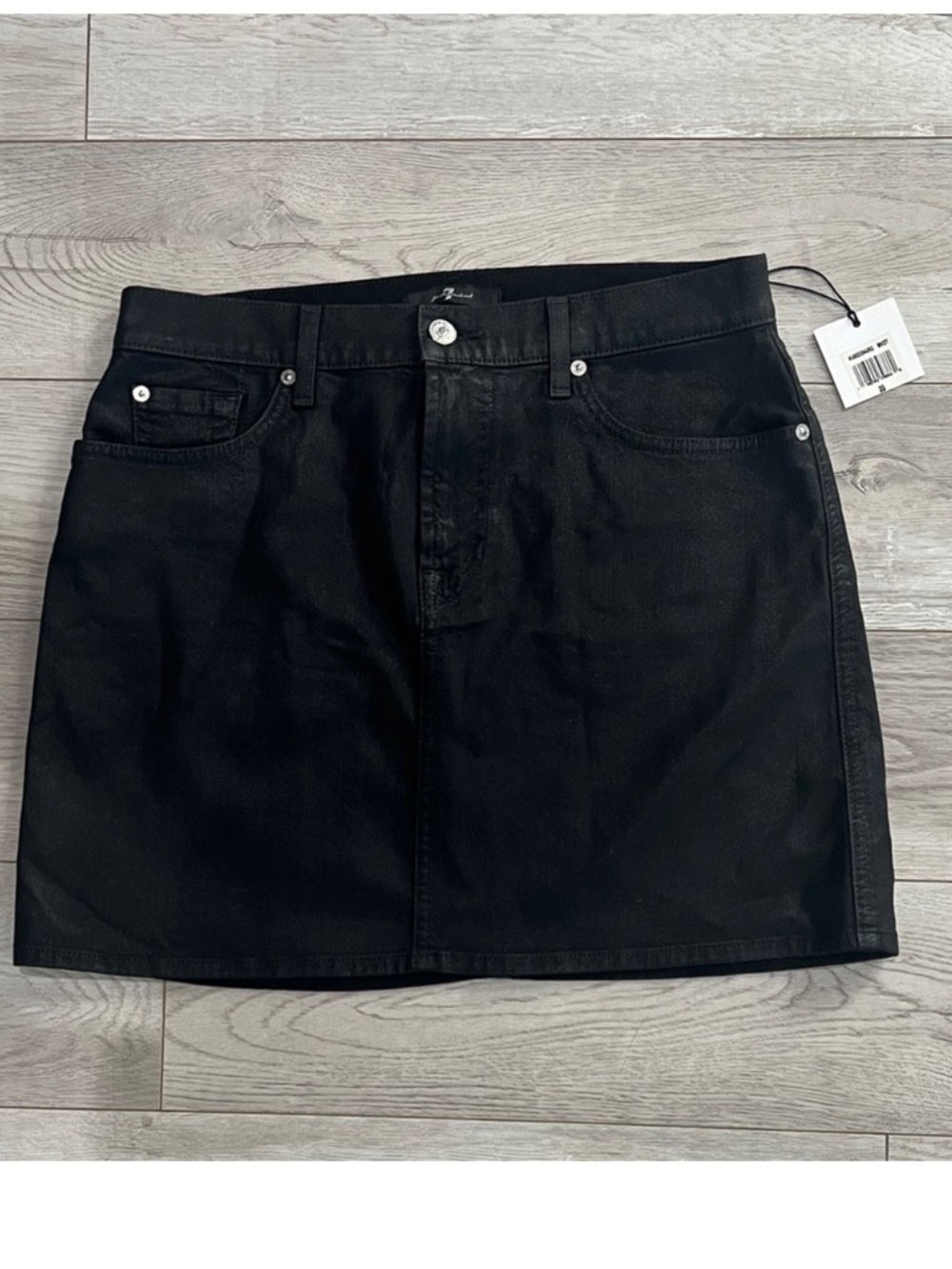 Brand new with the tag 7 For All Mankind Black leather looking Skirt